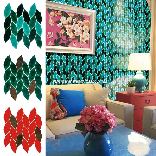 Интернет -цепочка -магазин лист кухонная туалетная фоновая настенная плитка из темно -зеленый ледяной треск кирпич кирпичная мозаика