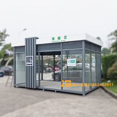 Киоски курить 上海成品吸烟亭厂家工厂吸烟棚钢化玻璃公司定点休息室防水火防雨