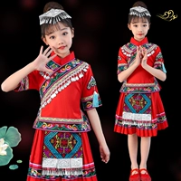 Женская одежда восемь лет старого магазина девять цветов женской одежды детей Zhuangbu Performance Service Minority Minority Miao Tu Семья
