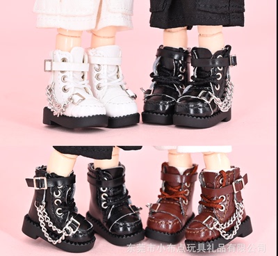 taobao agent OB11 baby shoe motorcycle boots high -top barting boots 12 points BJD shoes P9 UFDOLL GSC vegetarian leather boots
