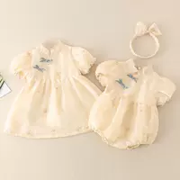 Quần áo mùa hè cho bé phần mỏng sơ sinh bé gái một mảnh mùa hè công chúa phong cách Trung Hoa túi sườn xám rắm romper