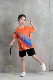 Li Ning quần áo cầu lông trẻ em phù hợp với nam và nữ sinh viên nhanh khô và thoáng khí thi đấu thể thao bóng bàn ngắn tay tùy chỉnh