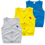 Trẻ em vest khóa mùa xuân và mùa thu bé cardigan mỏng cậu bé cô gái áo vest 2-3-4-5-6-7 tuổi