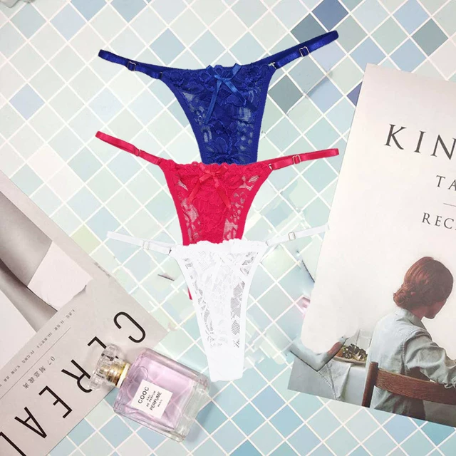 3 шт./набор женщины sexy thong трусики кружевные прозрачные