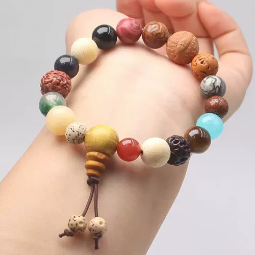 Четки бодхи, четки из круглых бусин из грецкого ореха, защитный амулет