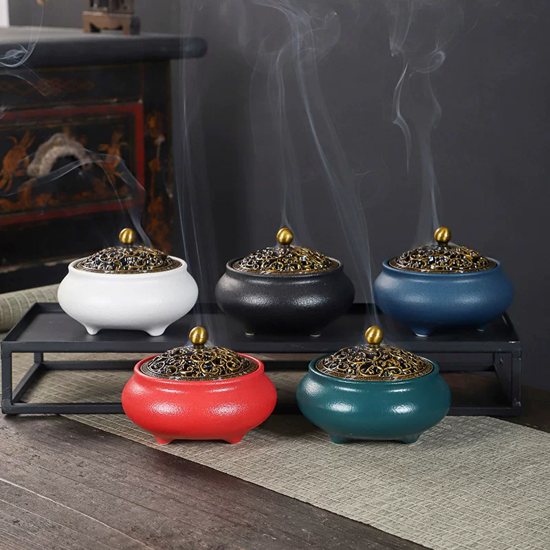 @..Celadon Ceramic Spray Glaze Incense Burner Fragrant Stove
