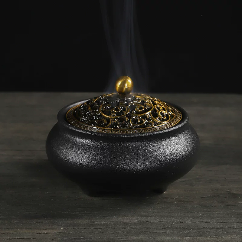 @..Celadon Ceramic Spray Glaze Incense Burner Fragrant Stove