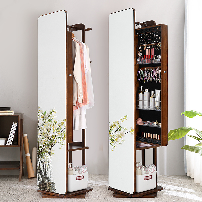 Gương thay đồ gỗ chắc chắn lắp gương soi toàn thân gương soi sàn kèm móc treo tủ trang điểm 1 phòng ngủ nhà tủ đựng trang sức có gương tủ gương trang điểm