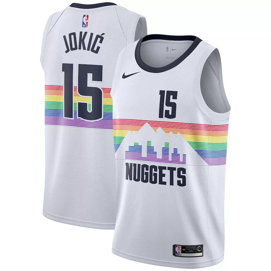 Американская версия Genuine Nuggets No. 15 Jakich Jersey 1 Porter Gordon Мужские баскетбольные ткани 27 Murray City Version