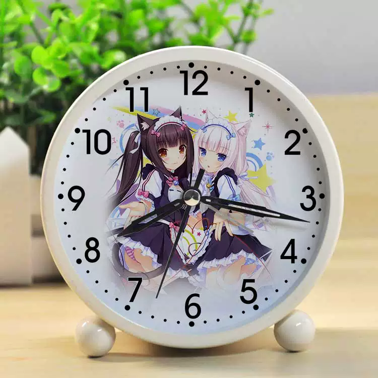Будильник NEKOPARA аниме, светящийся бесшумный настольный будильник с мультяшным рисунком