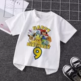 Футболка Pokemon Kids День рождения номер 1-12 Пикачу-каваии
