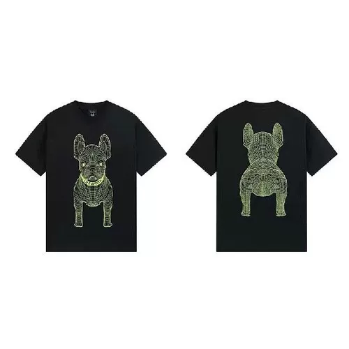 2023 Korean Tide Brand Short Sleeve T-shirt Bulldog Print Pa