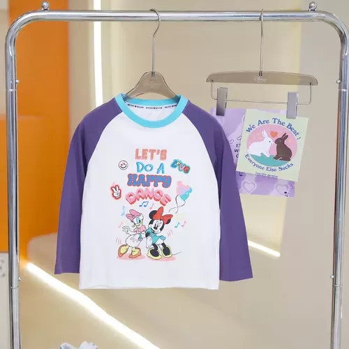 Disney/迪士尼 Осенняя милая детская футболка, в западном стиле