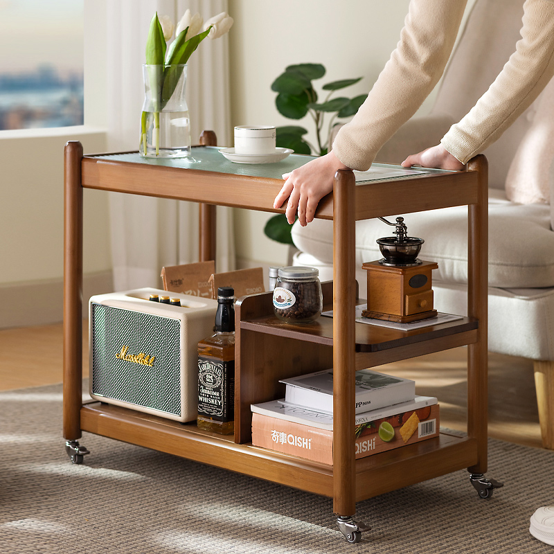 Side Table Mobile Coffee Table Tea Table Simple Small Table Mini Corner Table Small Square Table Sofa Side Table Bedside Table Trolley