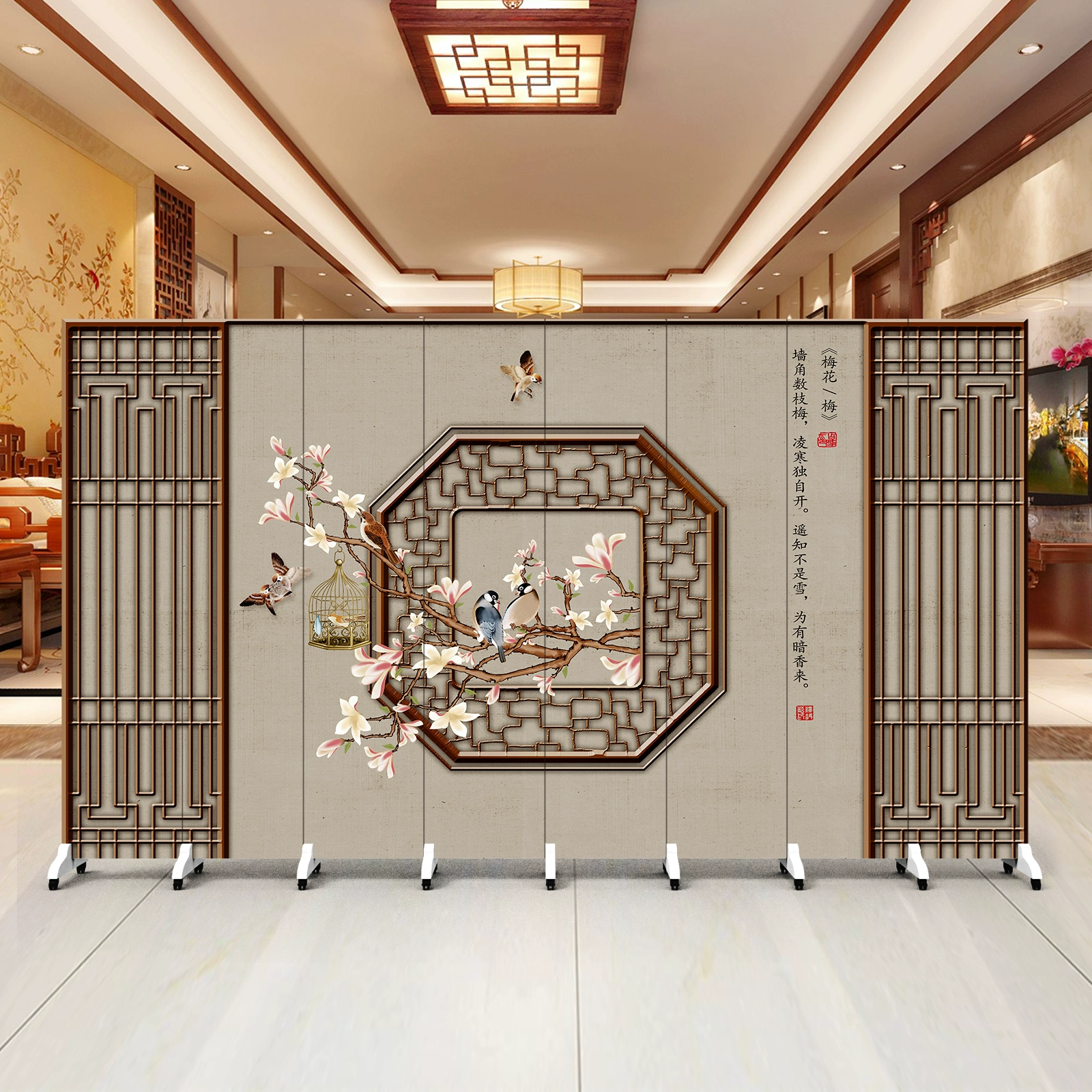 Tùy chỉnh 
            màn hình mới của Trung Quốc phân vùng phòng khách chặn trung tâm y tế phòng ngủ văn phòng khách sạn nền lối vào gấp di động vách ngăn mica 