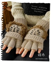 Удерживающие тепло шерстяные трикотажные перчатки для школьников, зимний комплект, без пальцев, подарок на день рождения