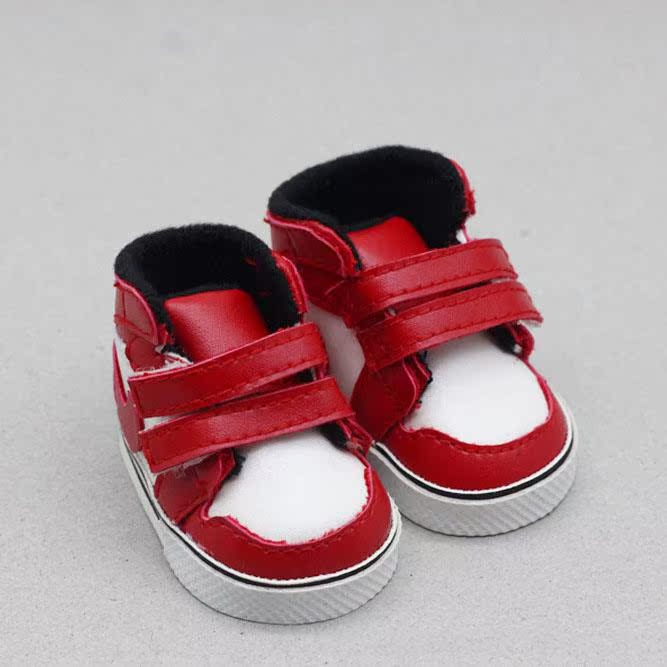 Double Button Red And Whitegoods in stock 20cm doll use shoes Star of the same style doll Doll parts AJ5CM Baby shoes BJD1 / 6 gym shoes