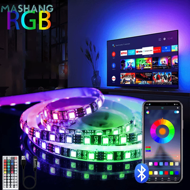 RGB 2835/5050 светодиодная лента с регулируемой яркостью для спальни