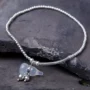 S925 sterling bạc vòng chân nữ chalcedony tự nhiên Palăng chuông chân dây thời trang nhân vật đơn giản chân dây xích - Vòng chân vòng chân