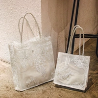 Сумка через плечо, ретро шоппер, сумка на одно плечо, коллекция 2021, в корейском стиле, Южная Корея, с вышивкой