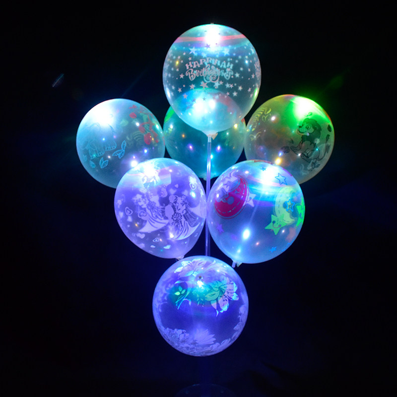 发光的气球批发包邮求婚心形彩色儿童装饰生日夜光100个透明汽球