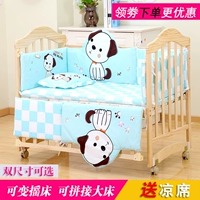 Giường trẻ em đa chức năng có lan can bảo vệ giường cho bé Bộ đồ giường bằng gỗ rắn bé gái giường công chúa chống ngã mới sinh - Giường trẻ em / giường em bé / Ghế ăn giuong tre