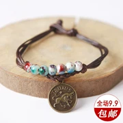 Vẻ đẹp sứ Jingdezhen Handmade Hoa tráng men 12 chòm sao Vòng tay đính cườm Handmade Handmade Bracelet