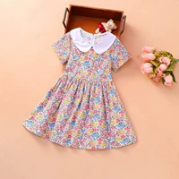 Летнее платье, детская юбка на девочку, наряд маленькой принцессы, хлопковая летняя одежда, в западном стиле, в корейском стиле, популярно в интернете, цветочный принт