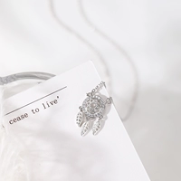 Ожерелье, цепочка до ключиц, универсальный аксессуар, серебро 925 пробы, в корейском стиле, простой и элегантный дизайн, серебро 925 пробы
