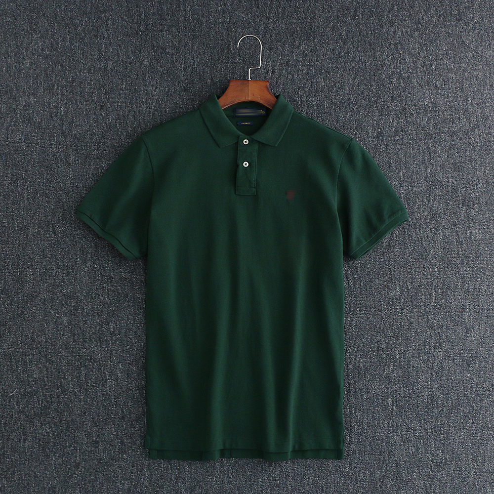 blackish greennew pattern men's wear Europe and America classic Versatile Basic fund summer man pure cotton Short sleeve business affairs leisure time Polo shirt