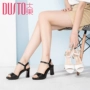 DUSTO 2018 hè mới phiên bản cao gót dày của Hàn Quốc với khóa từ dép nữ thời trang DW18X1061G giày sandal nữ Vento
