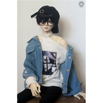 taobao agent Bjd baby clothing doll SD 10 13 34 points Uncle Dragon Soul Boy's long -sleeved daily casual denim jacket multi -color