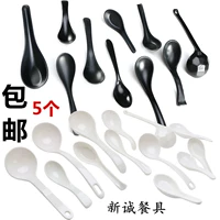 Черная матовая пластиковая ложка, японская посуда