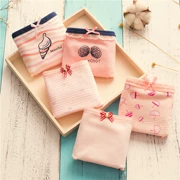 5 đồ lót phụ nữ cotton eo thấp kích thước lớn nữ sinh viên không có dấu vết tam giác cotton 100%