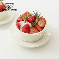 Тукстон Аутентичная столовая молочная белая корейская десертная чаша торт фруктовый керамический кафе кафе пудинг миска