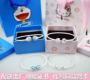 S925 sterling bạc vòng đeo tay phim hoạt hình hello kitty Hello Kitty vòng đeo tay robot mèo nam và nữ người lớn