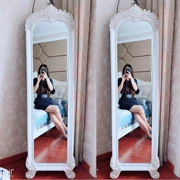 Gương phong cách châu Âu Gương toàn thân gương sàn phòng khách phòng ngủ di chuyển chạm khắc công chúa sang trọng lắp gương nữ - Gương