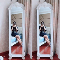 Gương phong cách châu Âu Gương toàn thân gương sàn phòng khách phòng ngủ di chuyển chạm khắc công chúa sang trọng lắp gương nữ - Gương gương đẹp