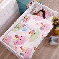 Nhập học đặc biệt ba mảnh chăn giường bé con bé bộ đồ giường mẫu giáo nap Liu Jiantao - Bộ đồ giường trẻ em 	chăn ga gối hoạt hình cho bé