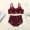 Áo ngực cỡ lớn đặt ly lớn màu đỏ béo mm đồ lót nữ áo ngực đầy đủ phần mỏng tập hợp gần để nhận thêu sữa - Bộ đồ lót