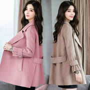 Áo len của phụ nữ eo váy của phụ nữ 2017 mới của phụ nữ Hàn Quốc quần short trung bình len dày áo khoác