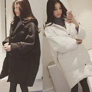 Cotton mùa đông áo khoác mới áo khoác Học sinh Hàn Quốc dày len khâu bông quần áo dài bánh mì thủy triều