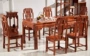 Bàn ăn gỗ gụ hình chữ nhật hình cây nhím bằng gỗ hồng mộc Bàn ăn gỗ rắn và bàn ghế gỗ hồng mộc nội thất nhà hàng chống cổ Trung Quốc - Bộ đồ nội thất kệ để tivi