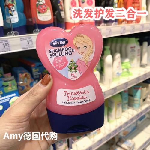 Средство детской гигиены для принцессы, детский шампунь, (в наличии на складе), Германия, уход за волосами, 2 в 1, 230 мл