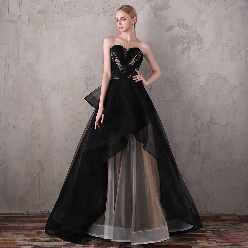 Evening dress, elegant long black skirt, 2019