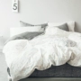 Bông bốn mảnh kẻ sọc cotton ba mảnh bộ chăn ga trải giường chăn gió Bắc Âu trừu tượng đơn giản 1,8 m - Bộ đồ giường bốn mảnh bộ chăn gối nous