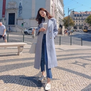 Áo khoác len Chanel coco nữ dài phần phiên bản Hàn Quốc 2018 mới mùa thu và mùa đông khí chất lỏng áo khoác len Sen Mao