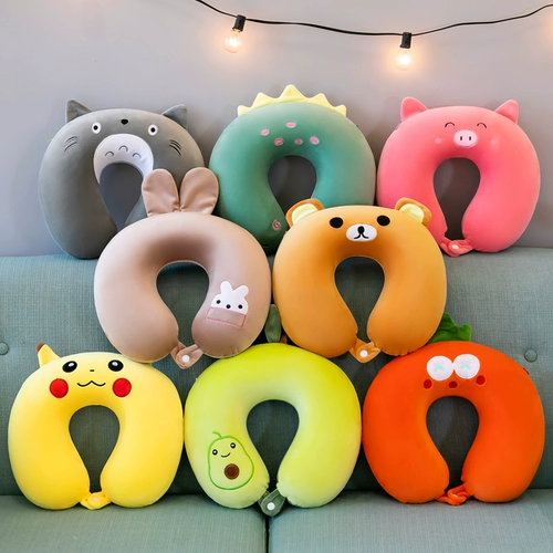 Мультяшная подушка для шеи, портативный самолет для путешествий для автомобиля для школьников, с защитой шеи