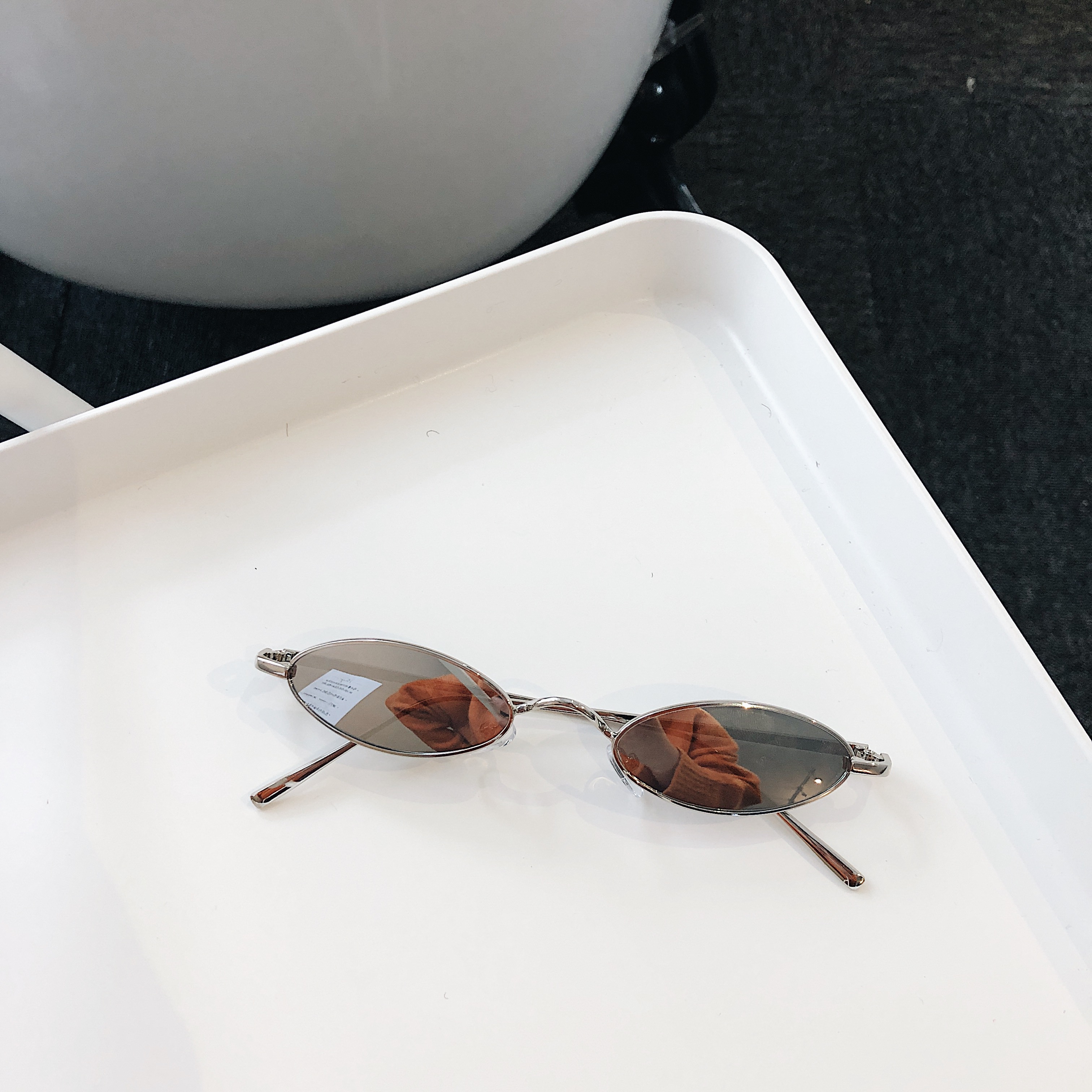 GreyRetroCatEyeSunglassesWomenYellowRedLensSunglassesF