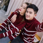 18 mùa thu và mùa đông áo thun áo len cao cổ áo Hàn Quốc thanh niên giản dị những người yêu thích mới dài tay sinh viên nam giới và phụ nữ áo len